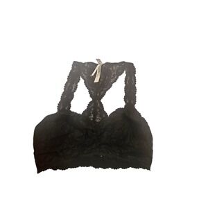 Intimately Free People Black Lace Bralette Racerback Crop Top L